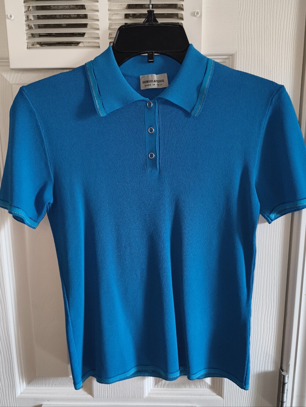 Giorgio Antonio Light Blue Short Sleeve Sleek Polo Shirt